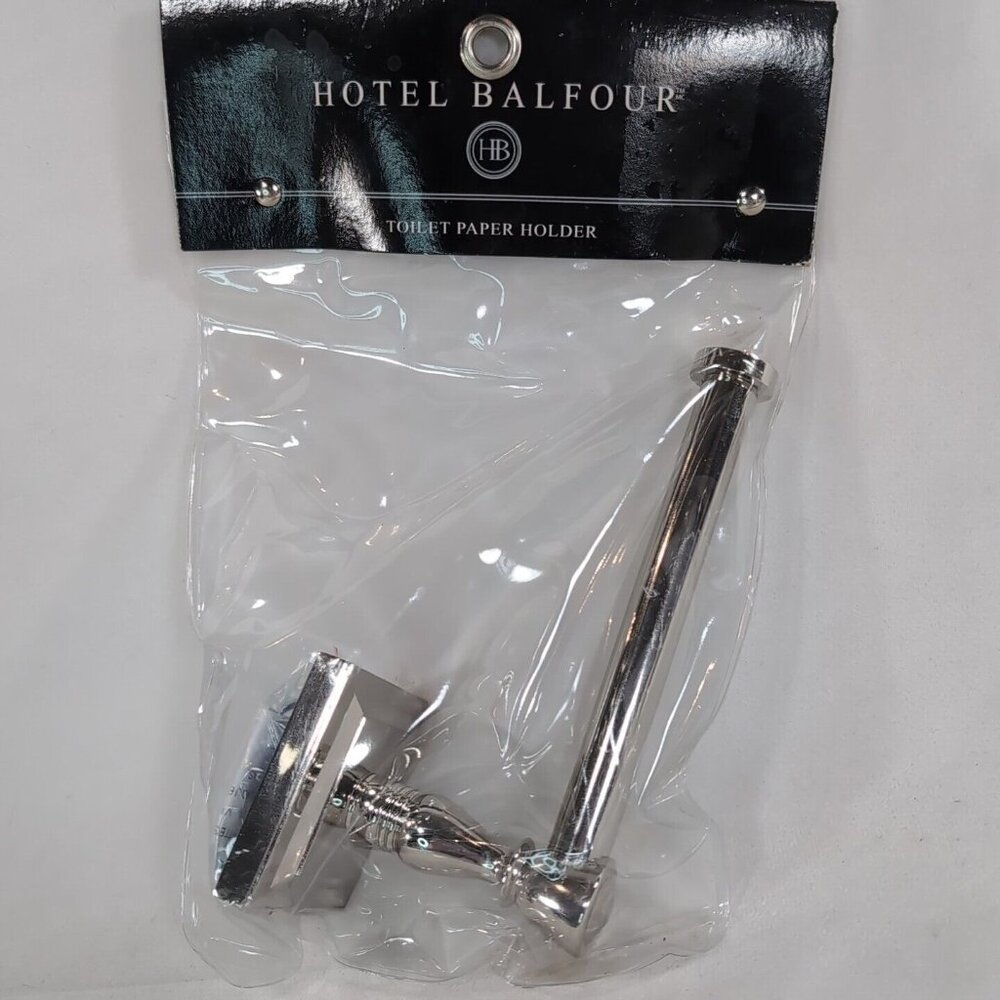 Hotel Balfour Toilet Paper Holder Silver Metal Classic Style Polished NEW NWT